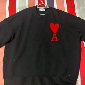 AMI ALEXANDRE MATTIUSSI BLACK SWEATER